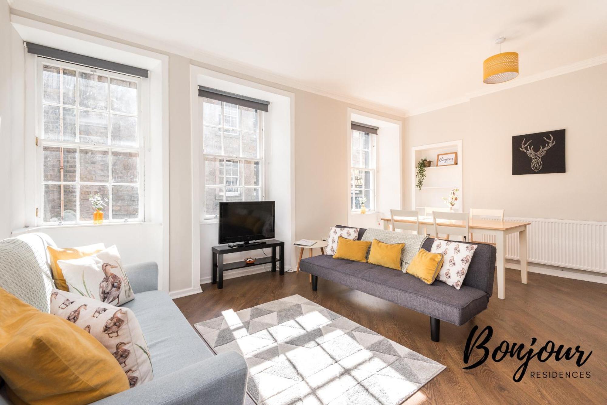 Bright New Town 2Br-1Ba, 1 Min To George St By Bonjour Residences Edinburgh Bagian luar foto